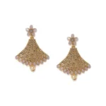 BS Women's Rose Gold Plated Alloy Earrings (Gold)