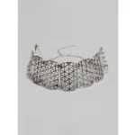 BS Women's Rose Gold Plated Alloy Choker (Silver)