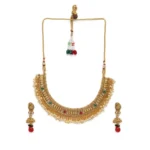 BS  Women's Rose Gold Plated Alloy Necklace & Earings Set (Multicolor)