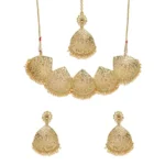 BS Women's Rose Gold Plated Alloy Necklace & Earings Set (Gold)