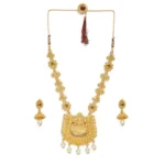 BS Women's Rose Gold Plated Alloy Necklace & Earings Set (Gold)