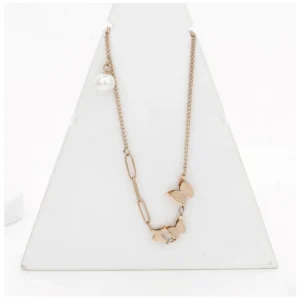 BS Women's Stainless Steel Butterfly Pendent Delicate Chain (Gold Plated)