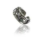 BS  Stainless Steel Imported High-Quality Office Wear Freesize Ring (Silver Plated)