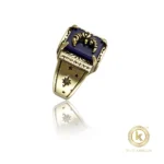 BS  Stainless Steel German polish moon design Freesize ring (Gold Plated)