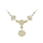 BS Women's Rose Gold Plated Alloy Matha Patti (White)