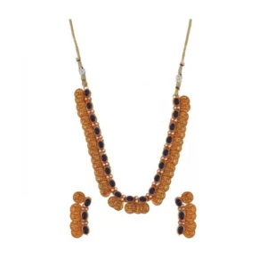 BS Women's Elegent Laxmi Coin Shape Jewellery Chowker Set (Blue, Free Size)