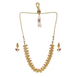 BS Women's Rose Gold Plated Alloy Jewellery Set (Red & White)