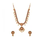 BS Women's Elegent Brass Kempu Chain Jewellery Set (Multi Color, Free Size)