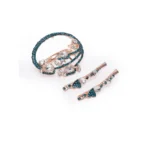 BS Women's Rose Gold Plated Alloy Hair Pin Set (Green)