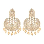 BS Women's Rose Gold Plated Alloy Earrings (White)