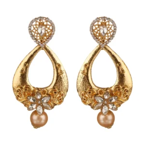 BS  Women's Rose Gold Plated Alloy Earrings (White)