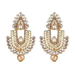 BS Women's Rose Gold Plated Alloy Earrings (White)