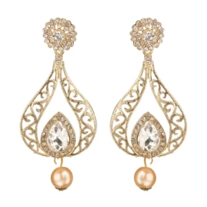 BS Women's Rose Gold Plated Alloy Earrings (White)