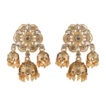 BS Women's Rose Gold Plated Alloy Earrings (White)