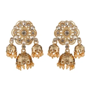 BS Women's Rose Gold Plated Alloy Earrings (White)