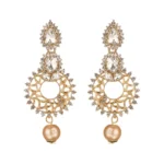 BS Women's Rose Gold Plated Alloy Earrings (White)