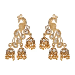 BS Women's Rose Gold Plated Alloy Earrings (White)