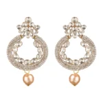 BS Women's Rose Gold Plated Alloy Earrings (White)