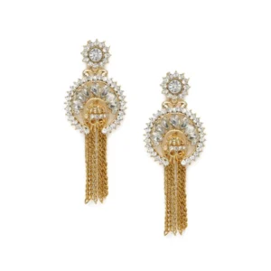 BS  Women's Rose Gold Plated Alloy Earrings (White)