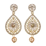 BS Women's Rose Gold Plated Alloy Earrings (White)
