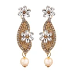 BS  Women's Rose Gold Plated Alloy Earrings (White)
