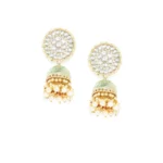 BS Women's Rose Gold Plated Alloy Earrings (White)