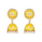 BS Women's Rose Gold Plated Alloy Earrings (Yellow)