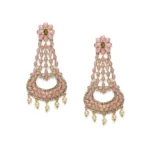 BS  Women's Rose Gold Plated Alloy Earrings (Pink)