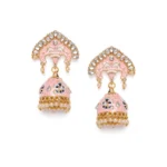 BS Women's Rose Gold Plated Alloy Earrings (Pink)