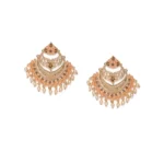 BS Women's Rose Gold Plated Alloy Earrings (Orange)