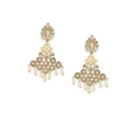 BS Women's Rose Gold Plated Alloy Earrings (Gold & Pink)