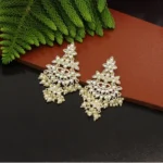 BS  Women's White Color Kundan Earrings