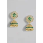 BS Women's Rose Gold Plated Alloy Earrings (Green)