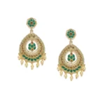 BS  Women's Rose Gold Plated Alloy Earrings (Green)