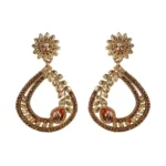 BS Women's Rose Gold Plated Alloy Earrings (Gold)