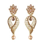 BS Women's Rose Gold Plated Alloy Earrings (Gold)