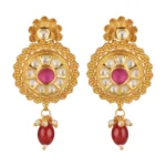 BS Women's Rose Gold Plated Alloy Earrings (Gold)