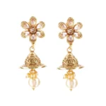 BS Women's Rose Gold Plated Alloy Earrings (Gold)