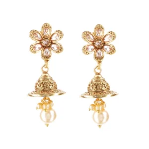 BS Women's Rose Gold Plated Alloy Earrings (Gold)