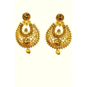 BS Women's Rose Gold Plated Alloy Earrings (Gold)