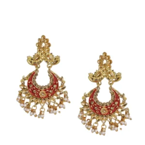 BS Women's Rose Gold Plated Alloy Earrings (Gold)