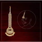 BS Women's White Color Imitation Pearl & Kundan Maang Tikka