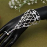 BS  Women's White Color Hathphool Adjustable Bracelet