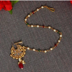 BS Women's Maroon & Green Color Nose Nath