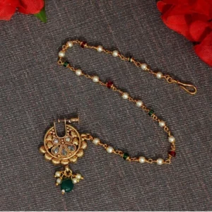 BS Women's Maroon & Green Color Nose Nath