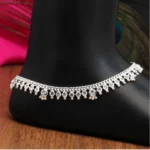 BS  Women's Silver Color Rhinestone Anklets (Free Size: Upto 10")
