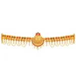 BS  Women's Maroon & Green Color Glass Stone Kamarband Adjustable Chain