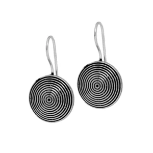 BS Women's Jalebi Design Silver Tone Oxidised Stud Brass Earrings
