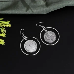 BS Women's Silver Color Oxidised Earrings