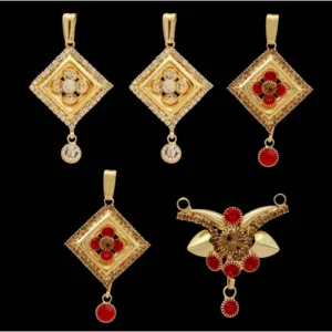 BS Women's Red & White Color Pendants Locket Combo Of 5 Pieces